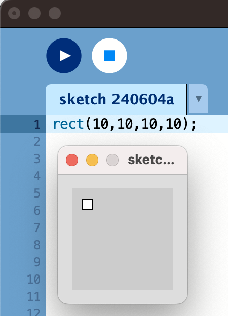 Processingお試し rect関数結果